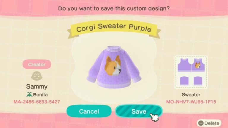 Corgi Sweater Purple
