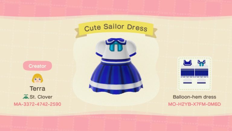 Blue Cute Sailor Dress
